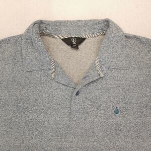 Volcom Short Sleeve Casual Polo Shirt Adult Mens Size Extra Large XL Gray